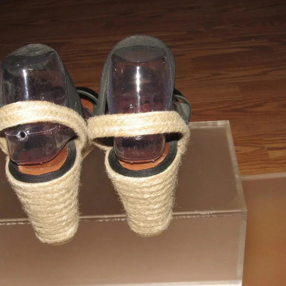 DALSOM Espadrilles Wedge Black Open-Toe Sandals Shoes Size 41 (US Size 10.5-11) - Picture 3 of 4